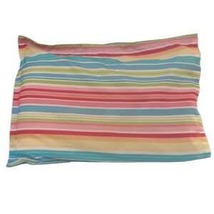 Y2K Your Zone reversible striped pillowcase pillow rainbow turquoise pink yellow